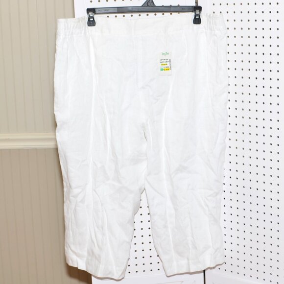 Plus Size 3X Grace Elements Sanibel Linen White Cropped Capri Pants NWT - Picture 11 of 14